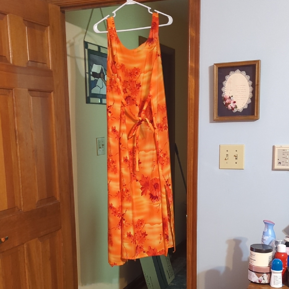 Orange Floral Maxi Dress